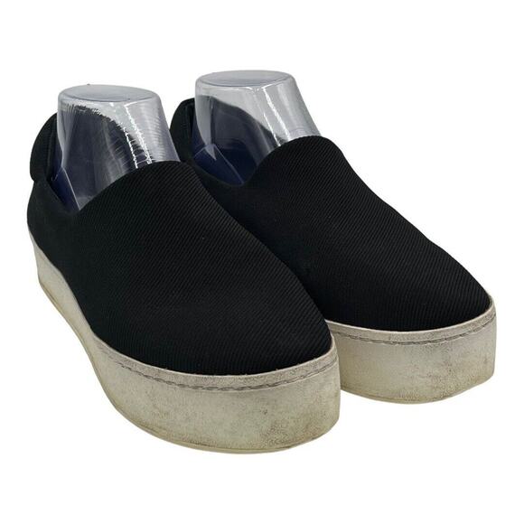Opening Ceremony Black Platform Canvas Slip on Rubber Sole Sneakers Sz 40/9.5 - Picture 1 of 16